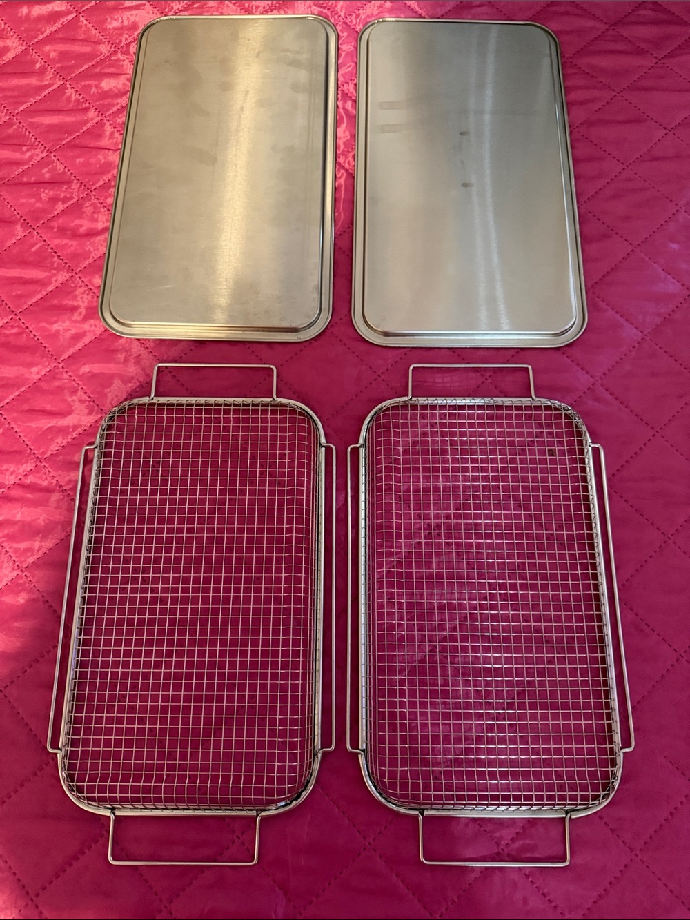 Suvie oven 4 items Stainless Steel Fry Baskets with Trays - Silver - Picture 2 of 2